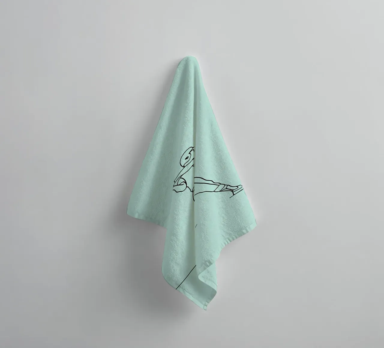 Baseball Player Minimalist Line Art towel by Viv Line Art