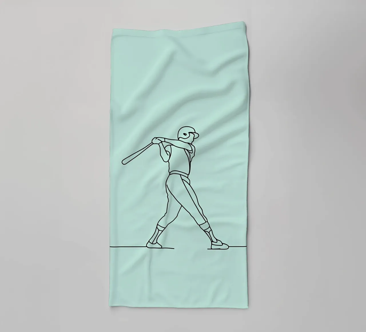 Baseball Player Minimalist Line Art towel by Viv Line Art