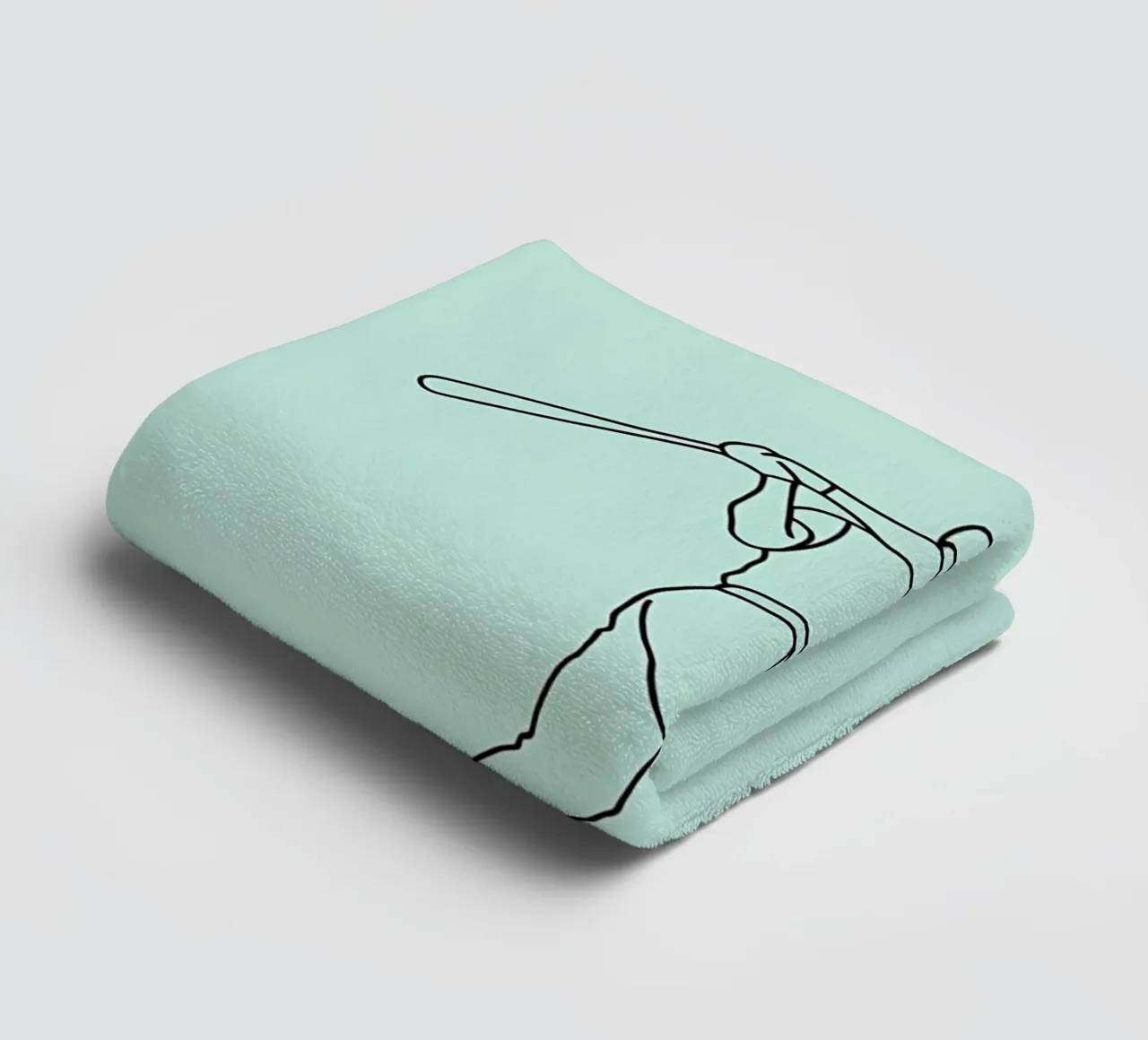 Baseball Player Minimalist Line Art towel by Viv Line Art