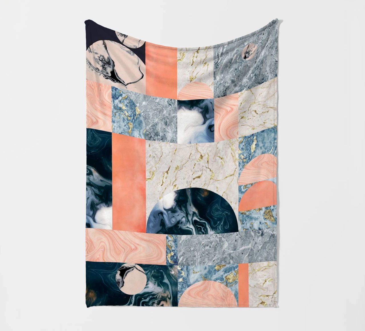 Marble & Lust, Abstract Geometric Luxe Texture Pattern fleece blanket by 83oranges