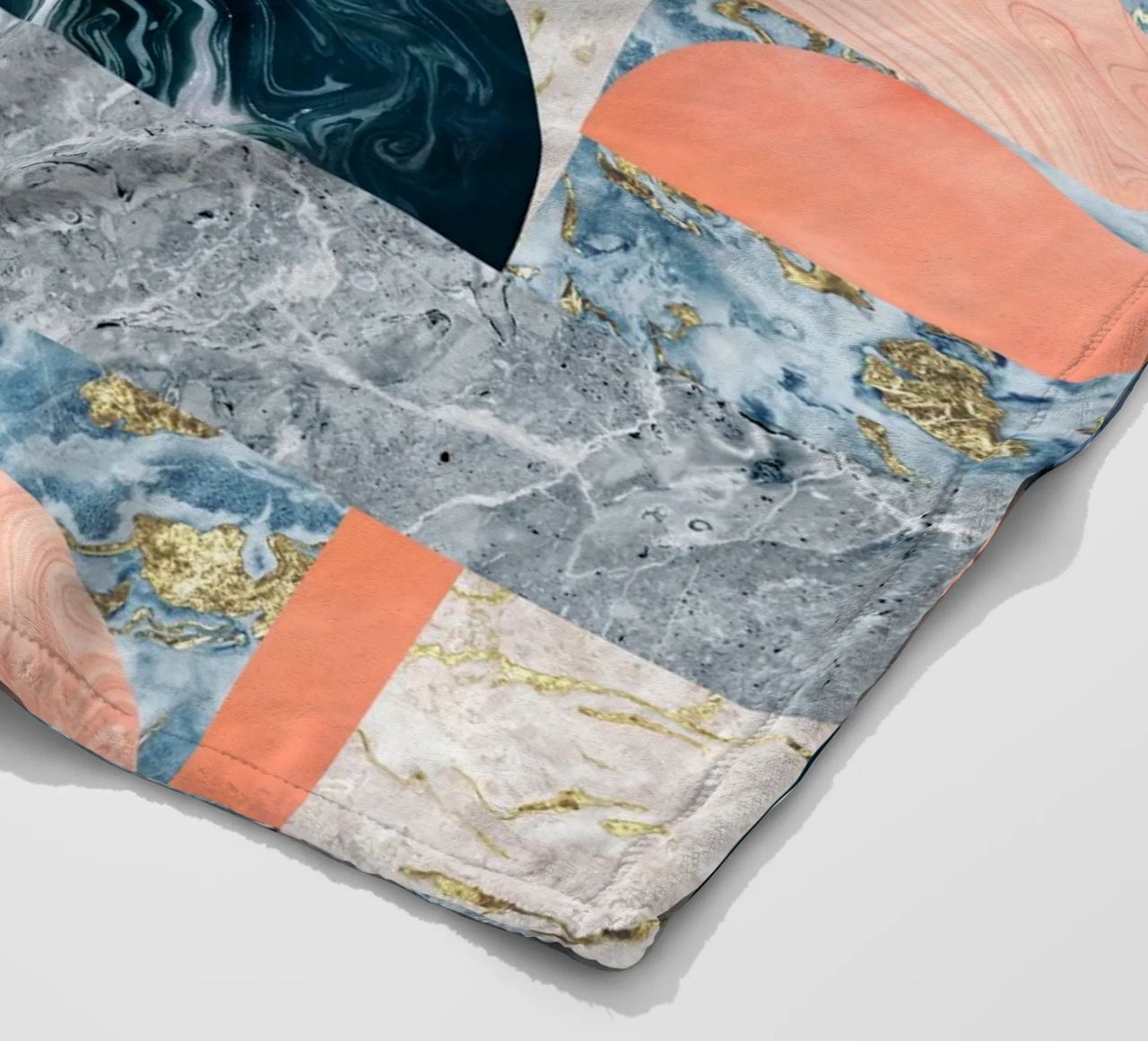 Marble & Lust, Abstract Geometric Luxe Texture Pattern fleece blanket by 83oranges