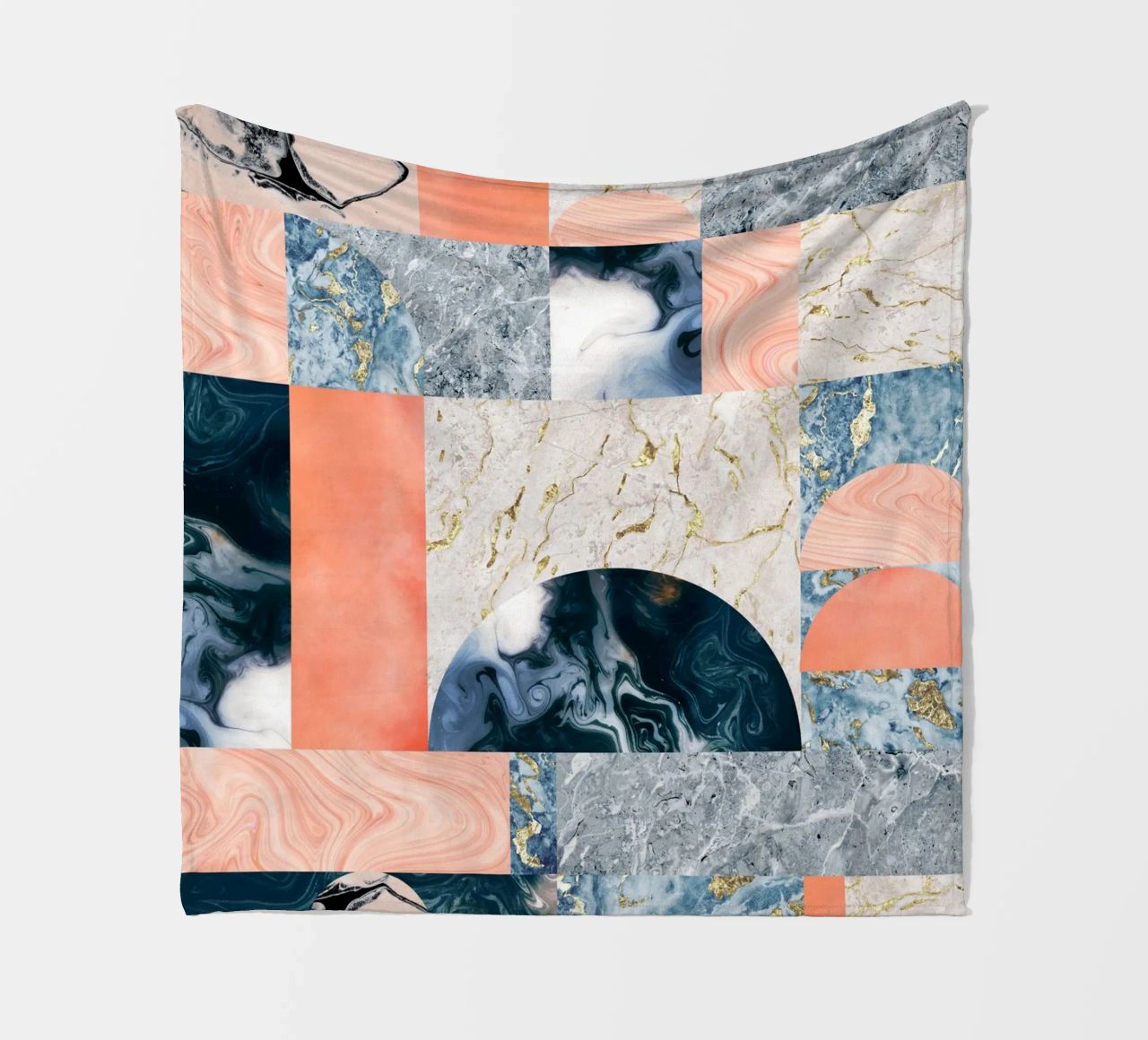 Marble & Lust, Abstract Geometric Luxe Texture Pattern fleece blanket by 83oranges