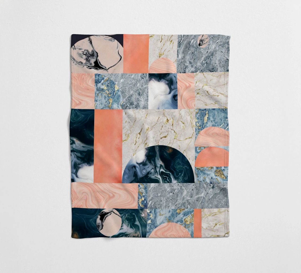Marble & Lust, Abstract Geometric Luxe Texture Pattern fleece blanket by 83oranges