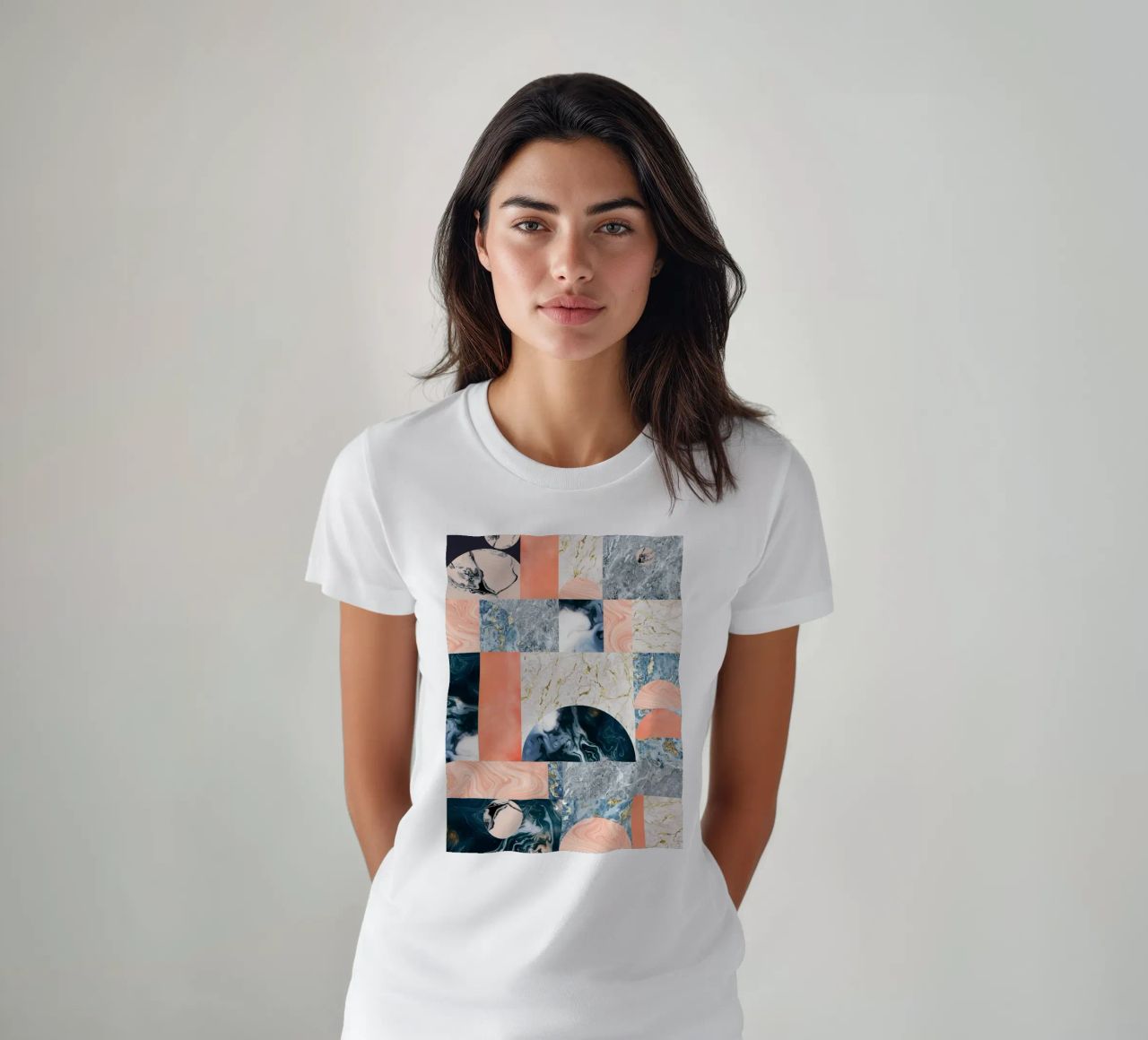 Marble & Lust, Abstract Geometric Luxe Texture Pattern t-shirt by 83oranges
