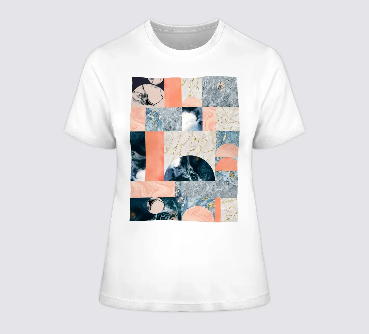 Marble & Lust, Abstract Geometric Luxe Texture Pattern women's fitted t-shirt by 83oranges