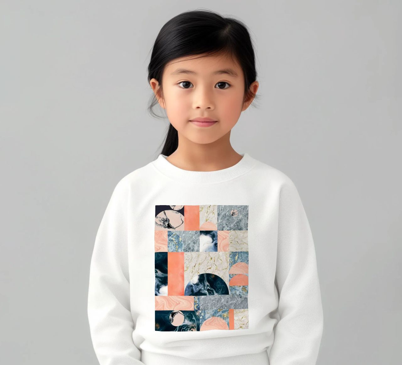 Marble & Lust, Abstract Geometric Luxe Texture Pattern kids sweatshirt by 83oranges