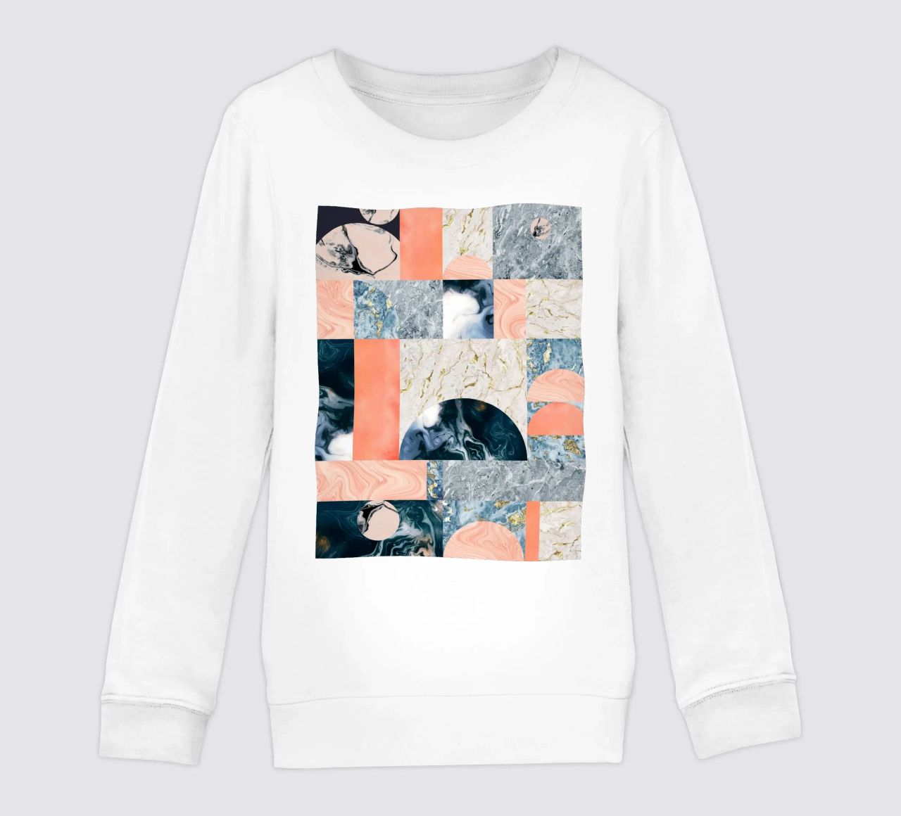 Marble & Lust, Abstract Geometric Luxe Texture Pattern kids sweatshirt by 83oranges