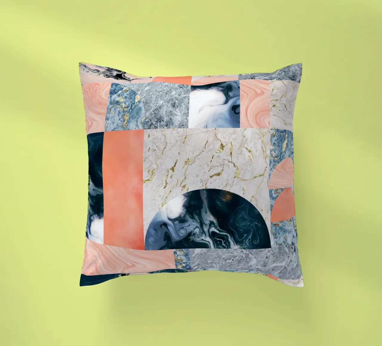 Marble & Lust, Abstract Geometric Luxe Texture Pattern decorative cushion by 83oranges