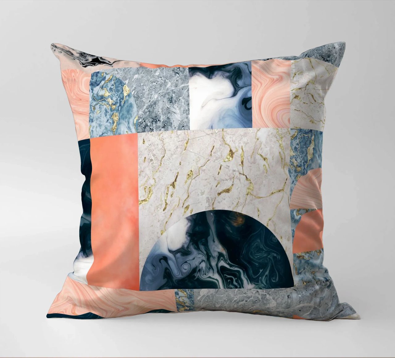Marble & Lust, Abstract Geometric Luxe Texture Pattern decorative cushion by 83oranges