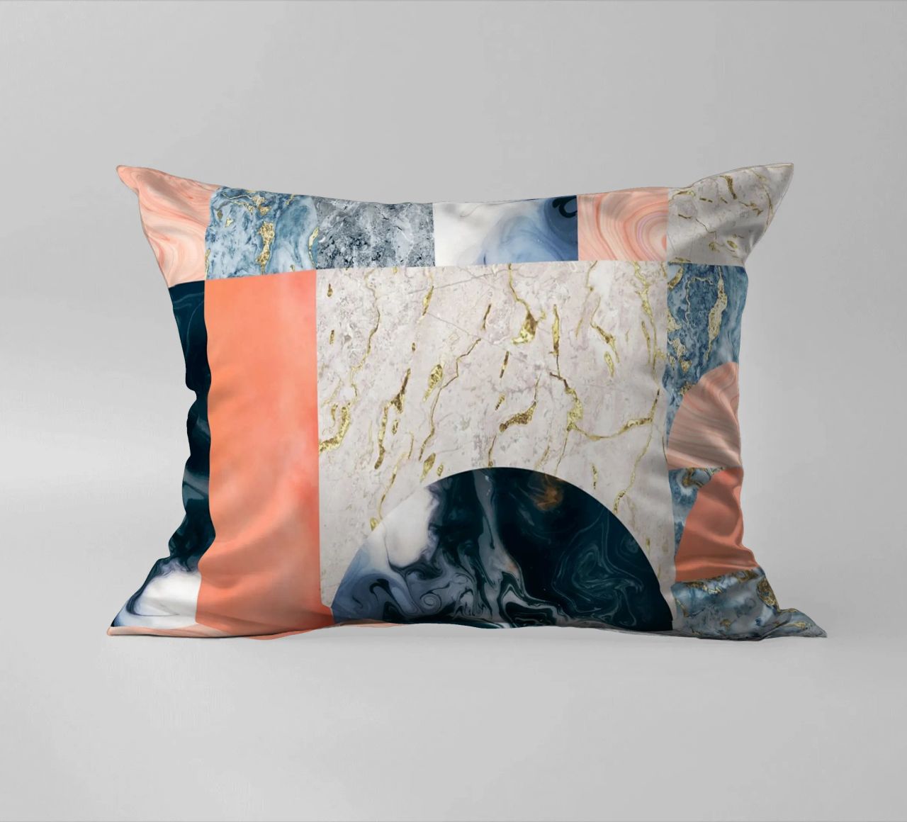 Marble & Lust, Abstract Geometric Luxe Texture Pattern decorative cushion by 83oranges