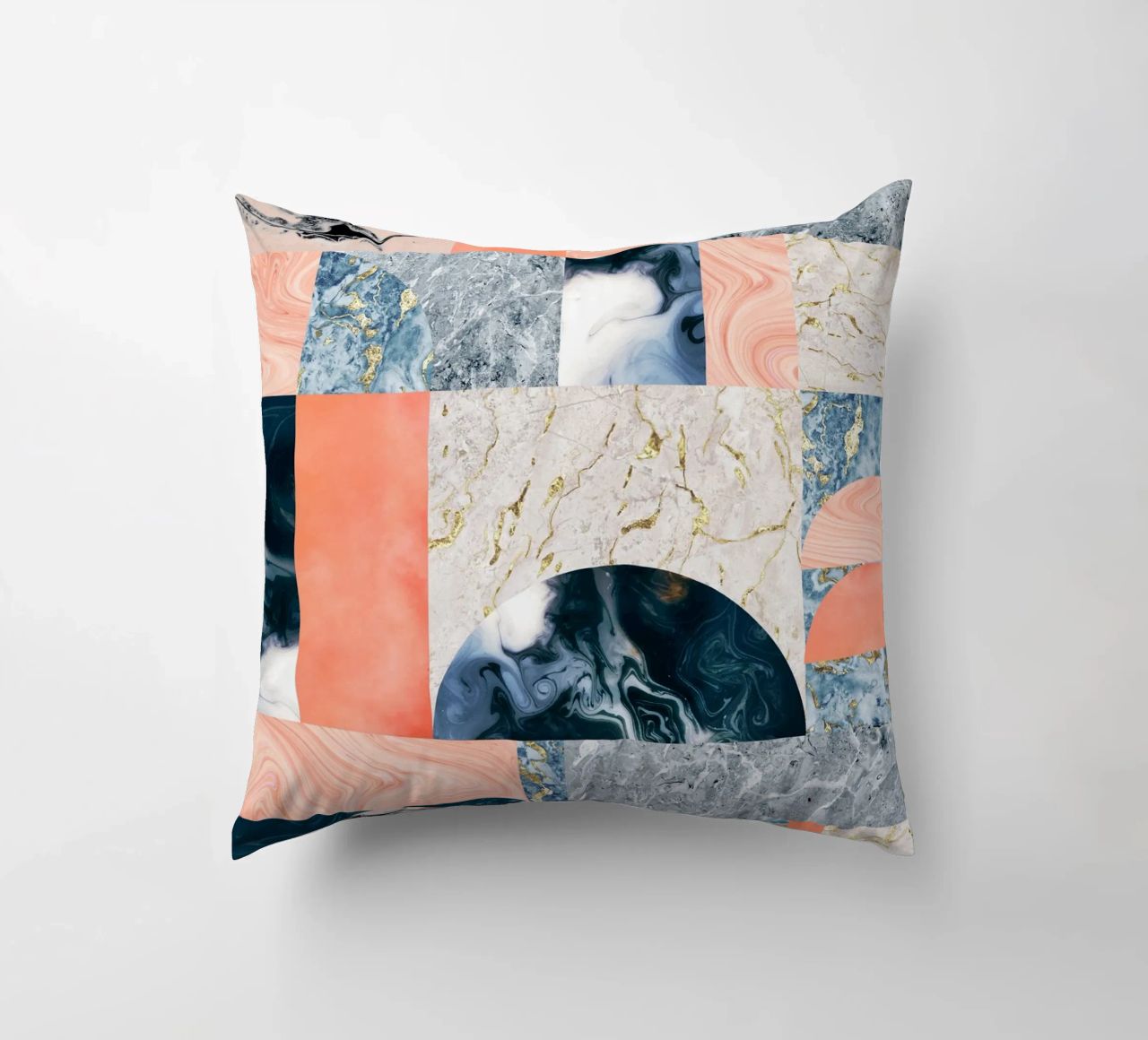 Marble & Lust, Abstract Geometric Luxe Texture Pattern decorative cushion by 83oranges