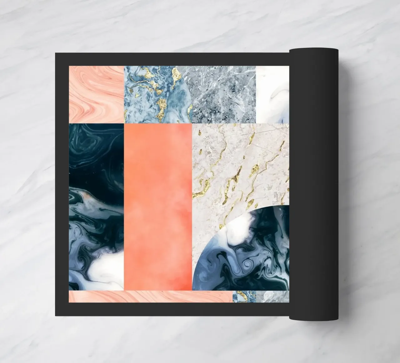 Marmor & Lust, Abstraktes Geometrisches Luxe Textur-Muster Fußmatte von 83oranges
