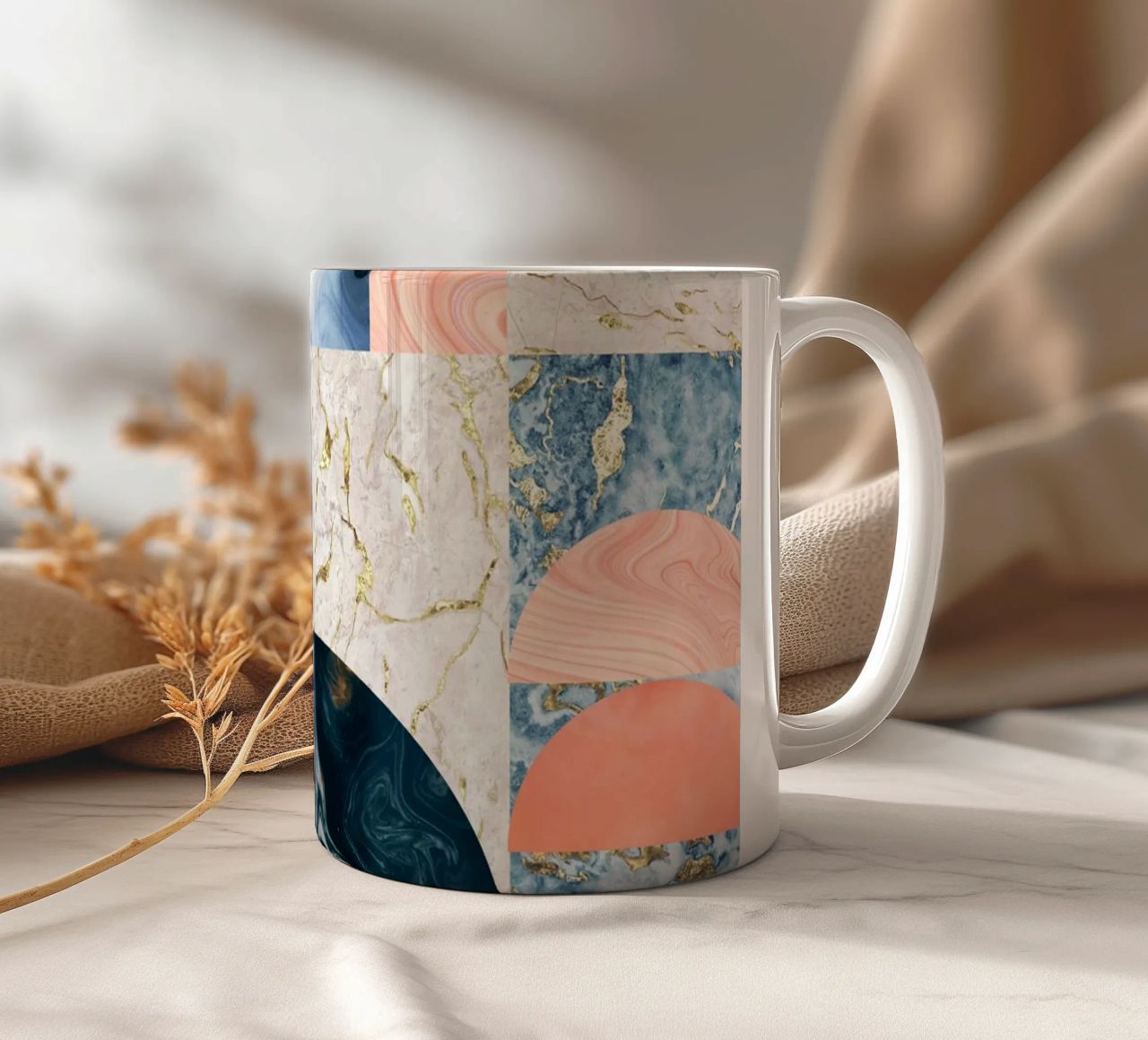 Marble & Lust, Abstract Geometric Luxe Texture Pattern ceramic mug by 83oranges