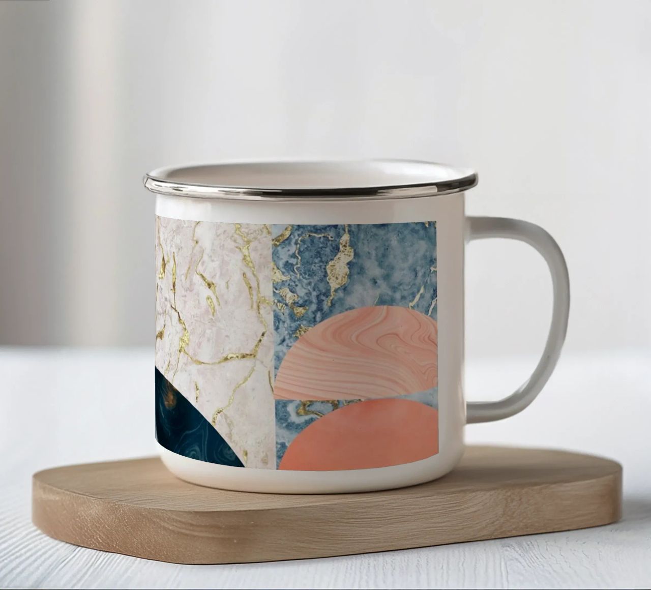 Marble & Lust, Abstract Geometric Luxe Texture Pattern enamel mug by 83oranges