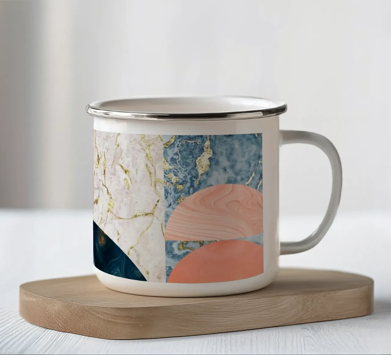 Marble & Lust, motivo geometrico astratto con texture di lusso tazza in smalto da 83oranges
