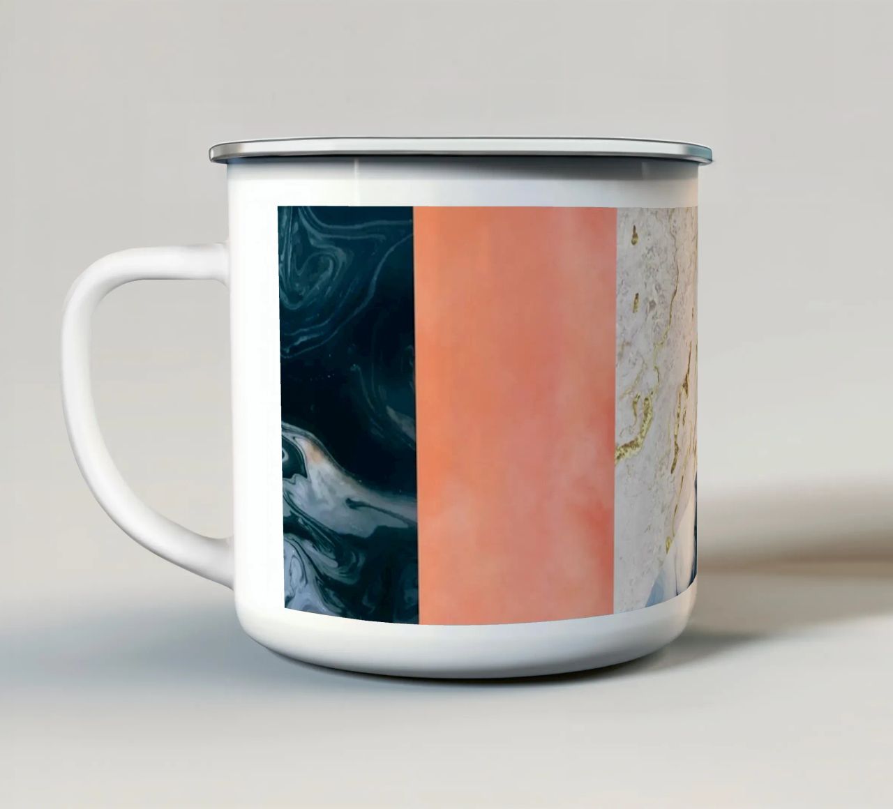 Marble & Lust, Abstract Geometric Luxe Texture Pattern enamel mug by 83oranges