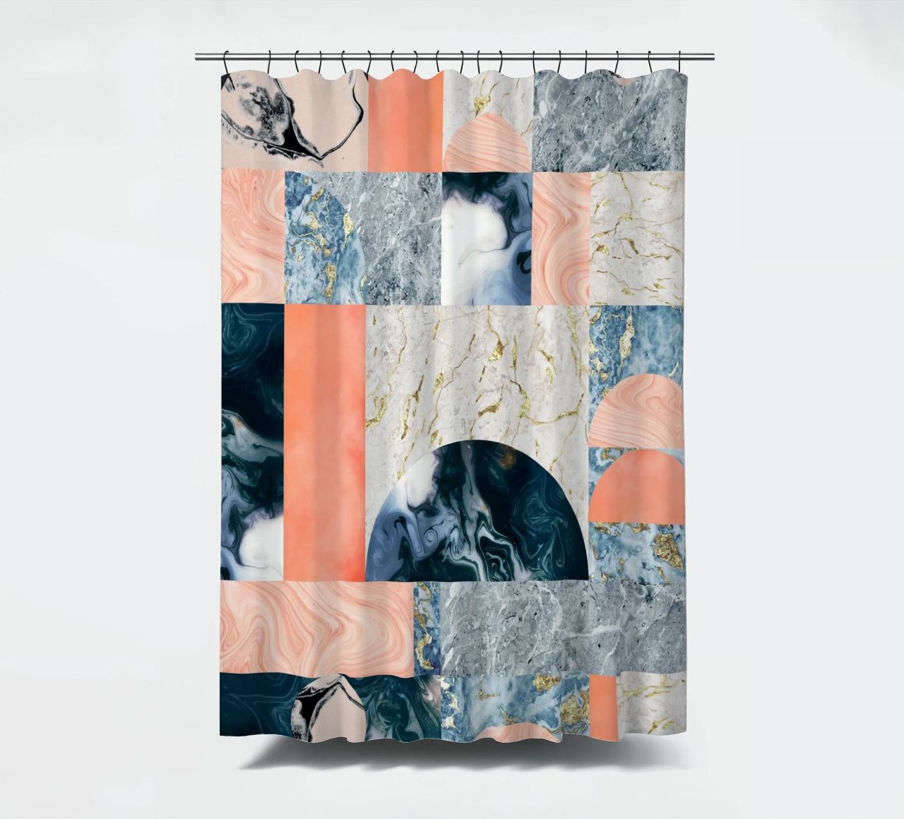Marble & Lust, Abstract Geometric Luxe Texture Pattern shower curtain by 83oranges