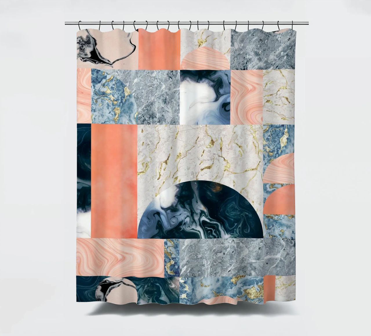 Marble & Lust, Abstract Geometric Luxe Texture Pattern shower curtain by 83oranges