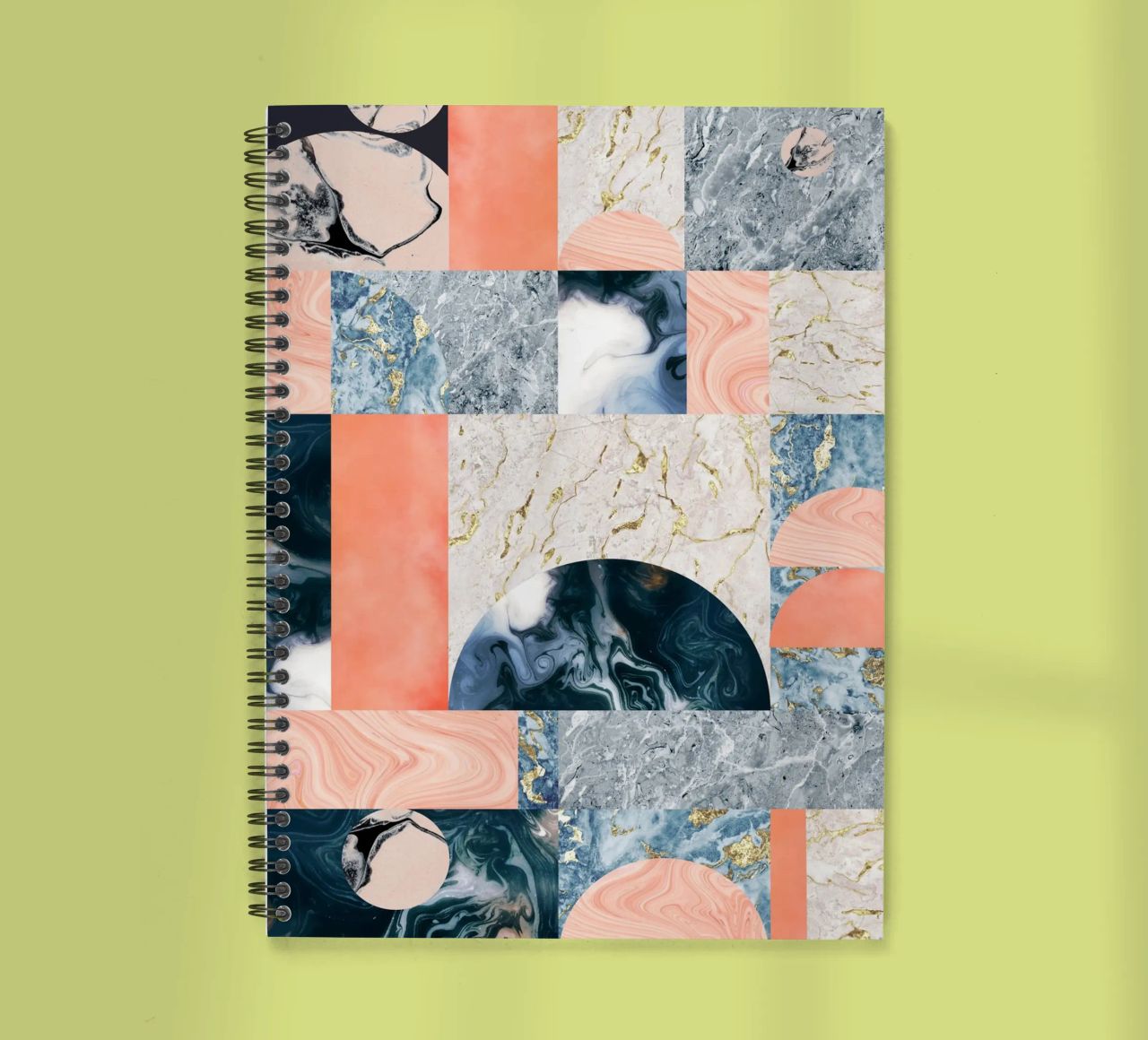 Marble & Lust, Abstract Geometric Luxe Texture Pattern spiral notebook by 83oranges