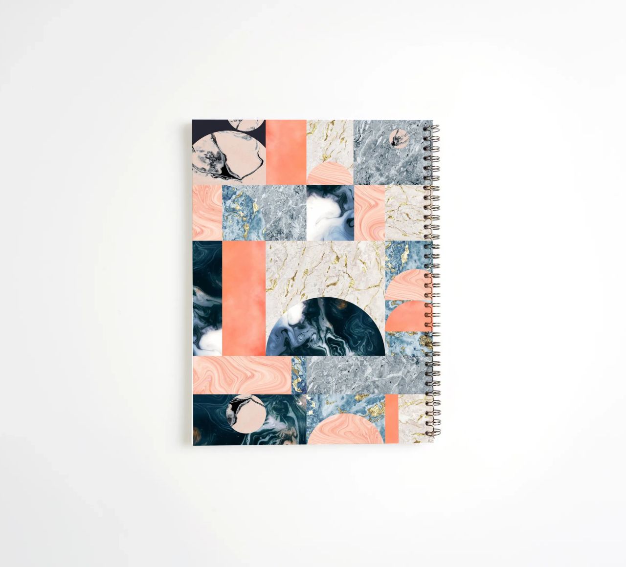Marble & Lust, Abstract Geometric Luxe Texture Pattern spiral notebook by 83oranges