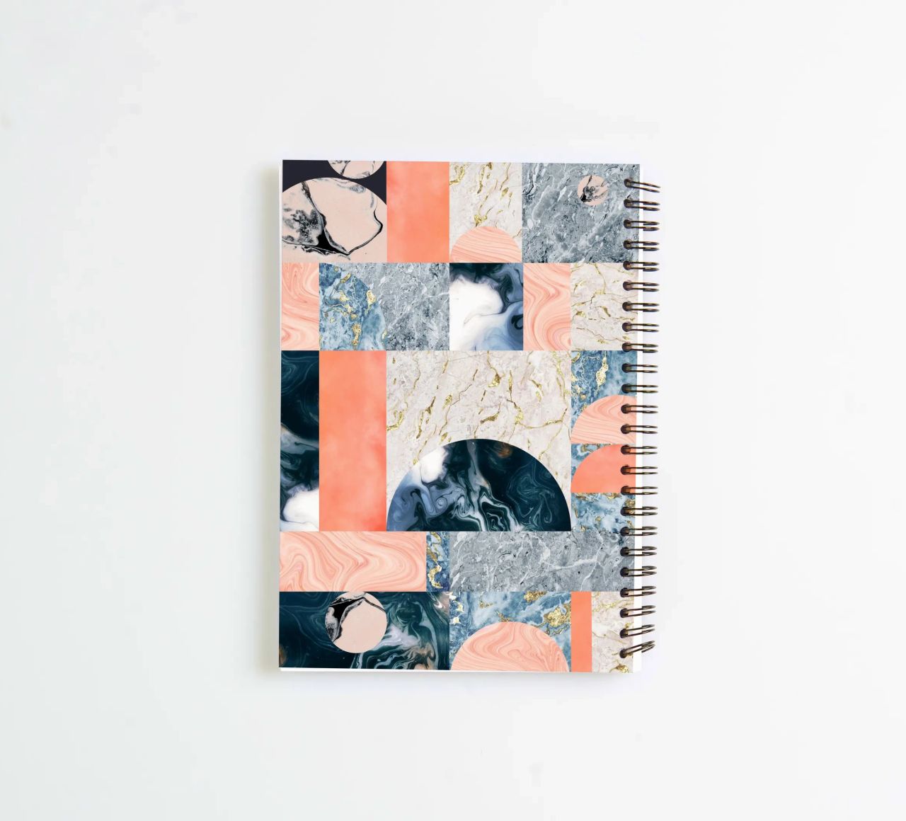 Marble & Lust, Abstract Geometric Luxe Texture Pattern spiral notebook by 83oranges