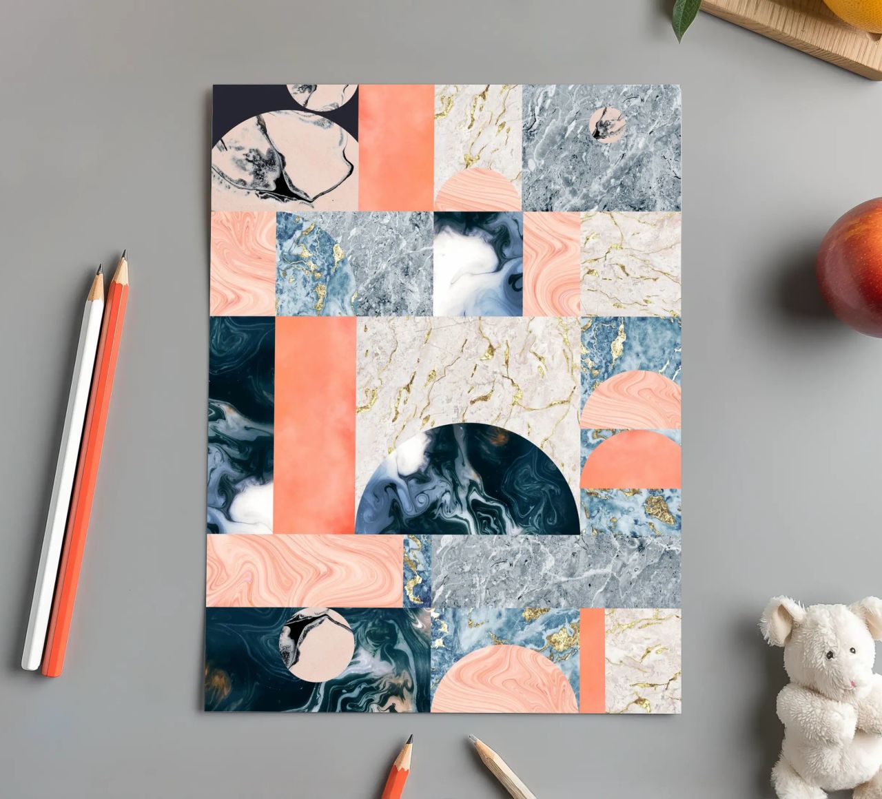 Marble & Lust, Abstract Geometric Luxe Texture Pattern sticker sheet by 83oranges