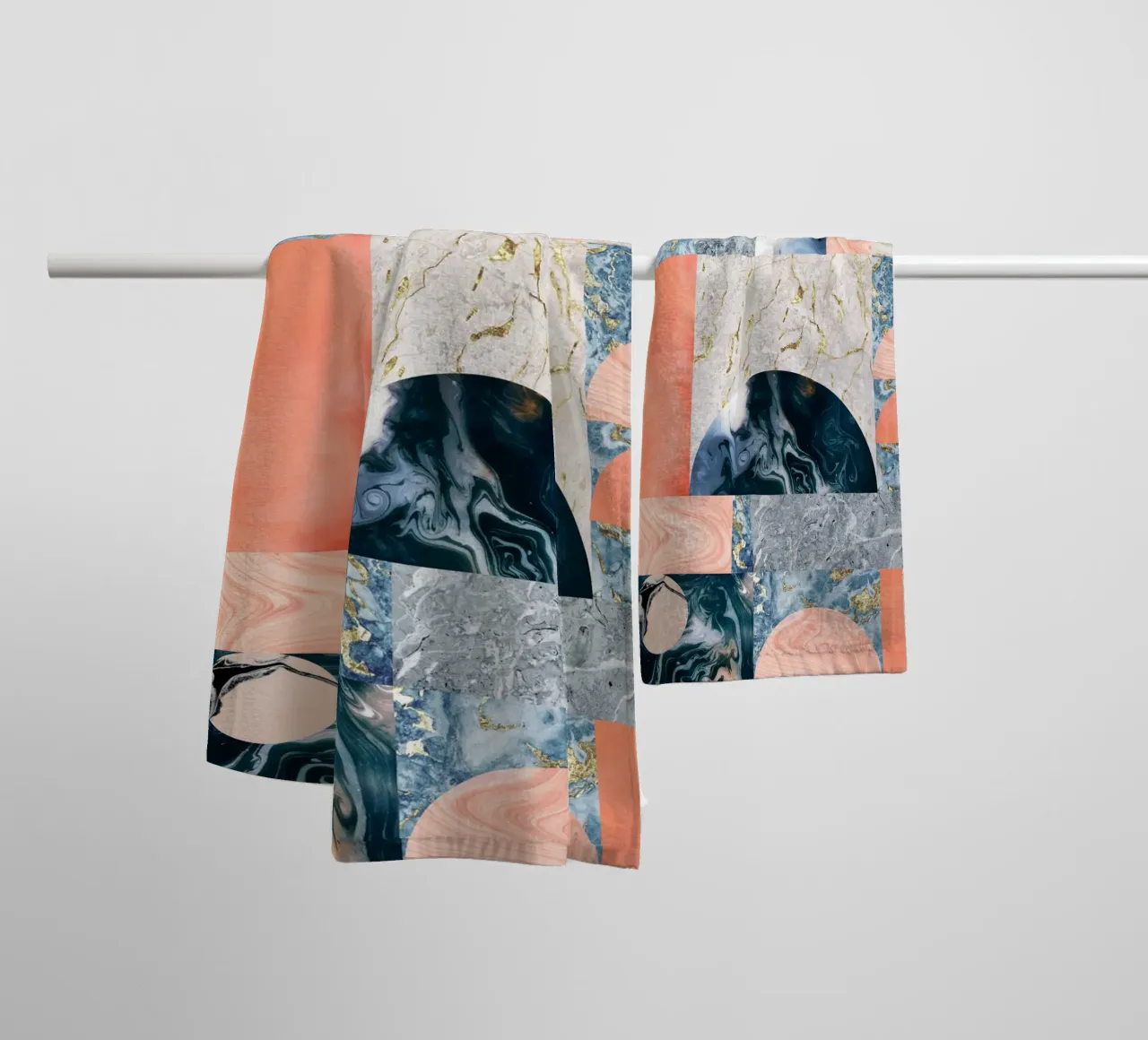 Marble & Lust, Abstract Geometric Luxe Texture Pattern towel by 83oranges.com