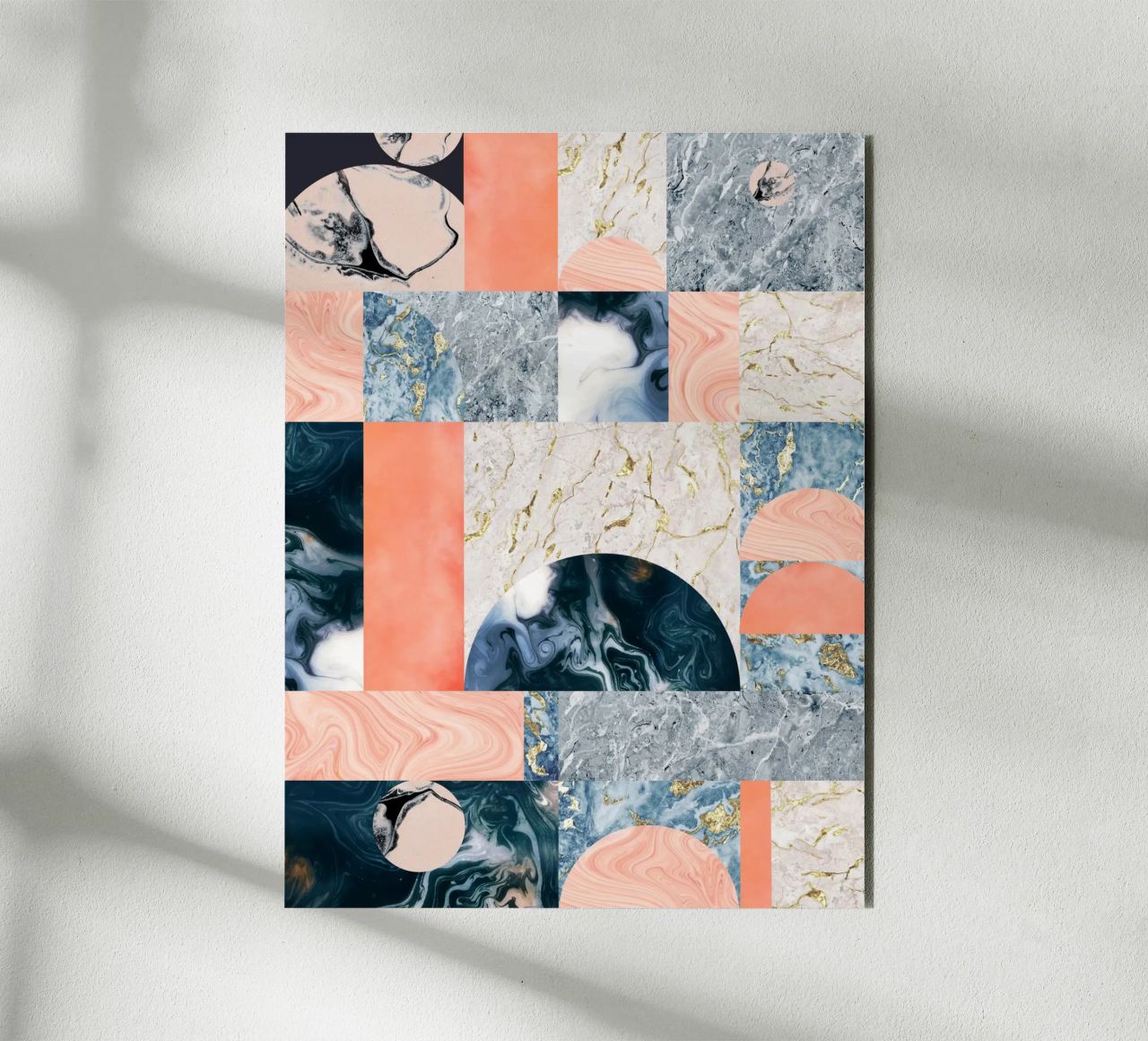 Marble & Lust, Abstract Geometric Luxe Texture Pattern alu-dibond by 83oranges