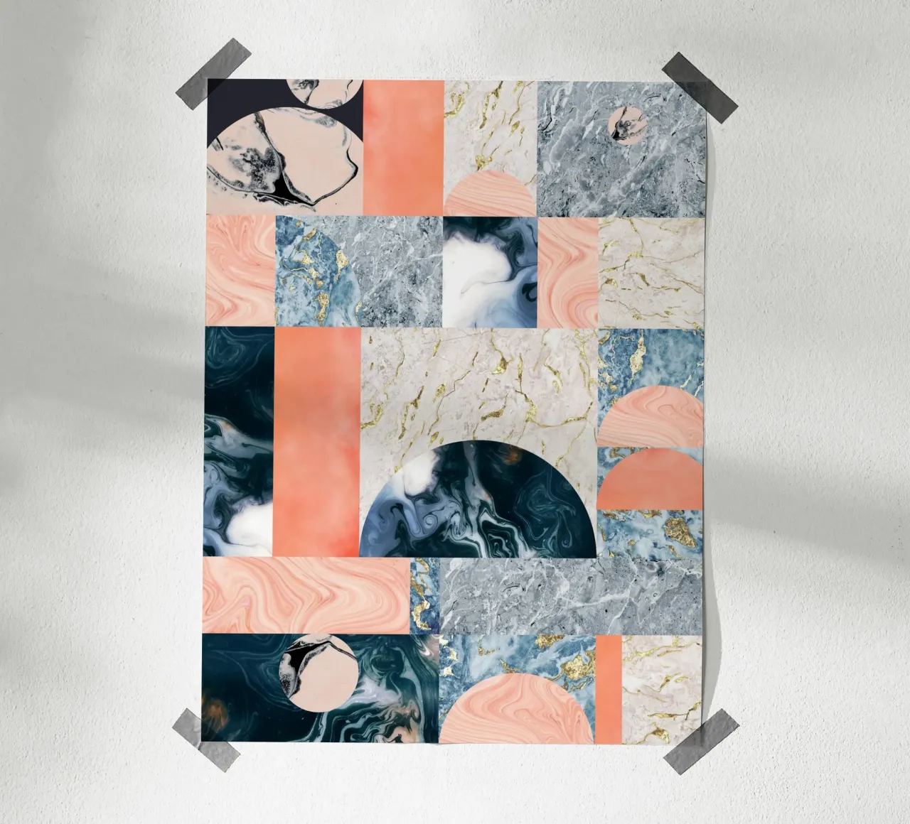 Marmor & Lust, Abstraktes Geometrisches Luxe Textur-Muster Hahnemühle von 83oranges