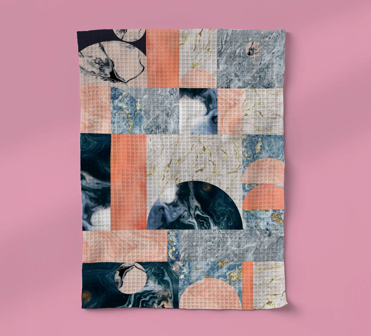 Marble & Lust, Abstract Geometric Luxe Texture Pattern tea towel by 83oranges