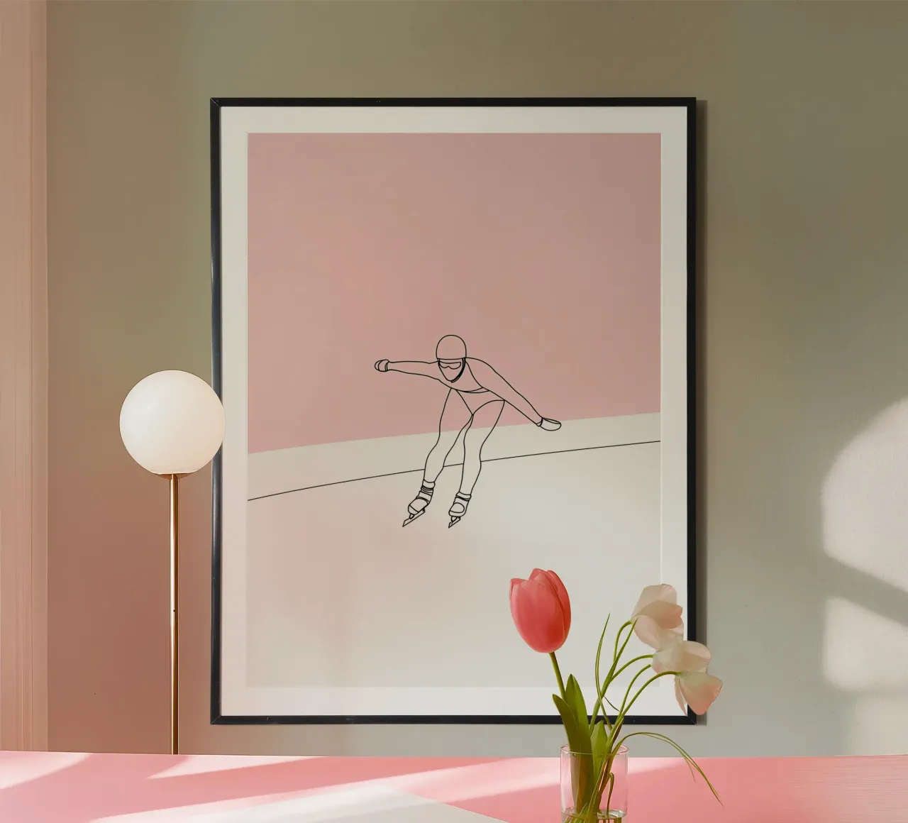 Ice Skater Minimalist Line Art Poster von Viv Line Art
