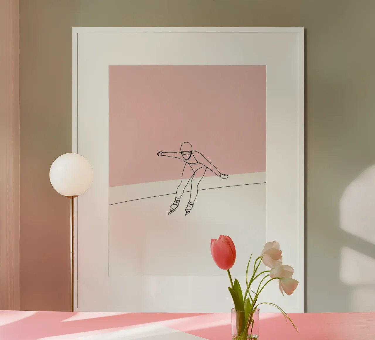 Ice Skater Minimalist Line Art Poster von Viv Line Art