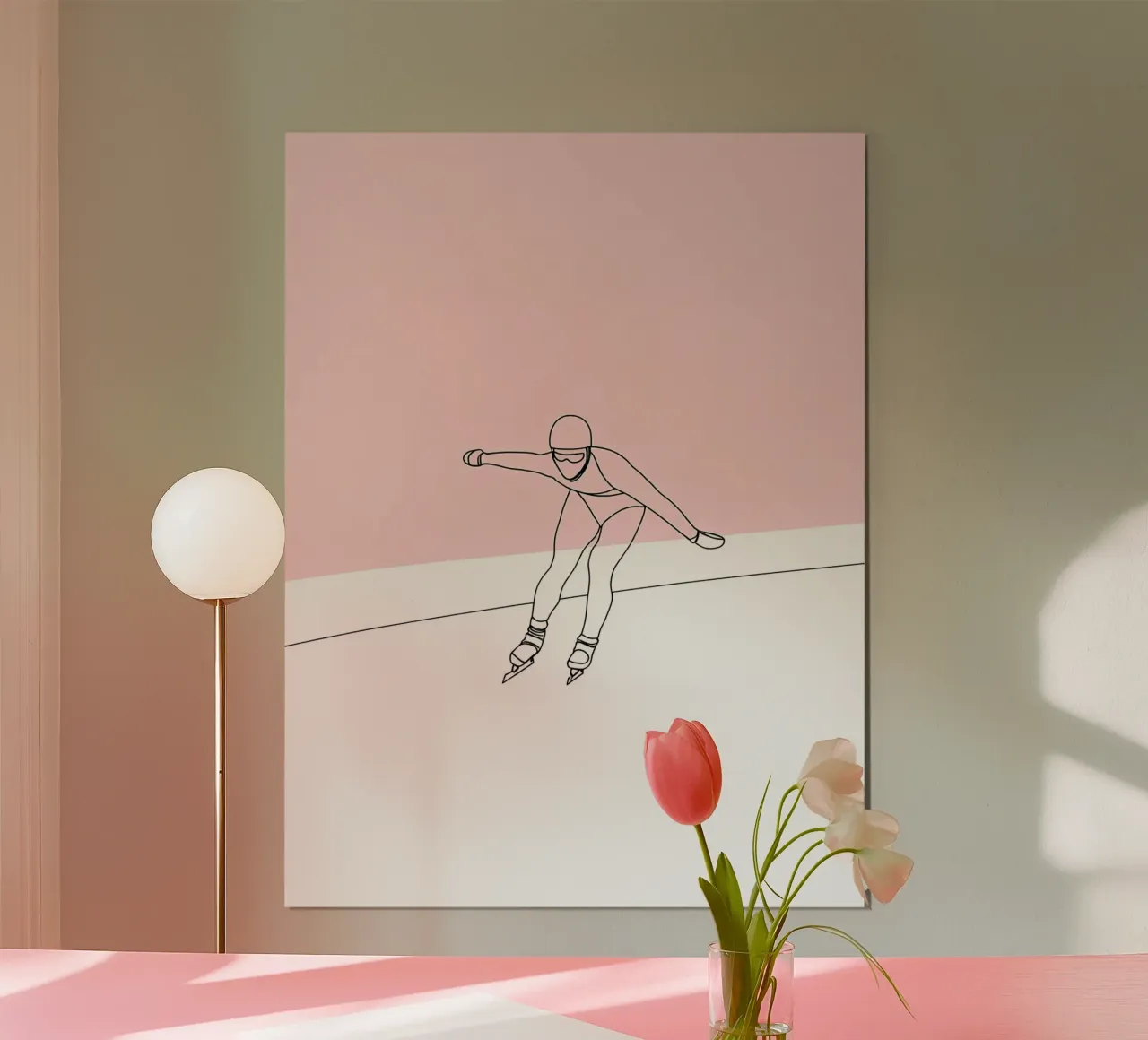 Ice Skater Minimalist Line Art Poster von Viv Line Art