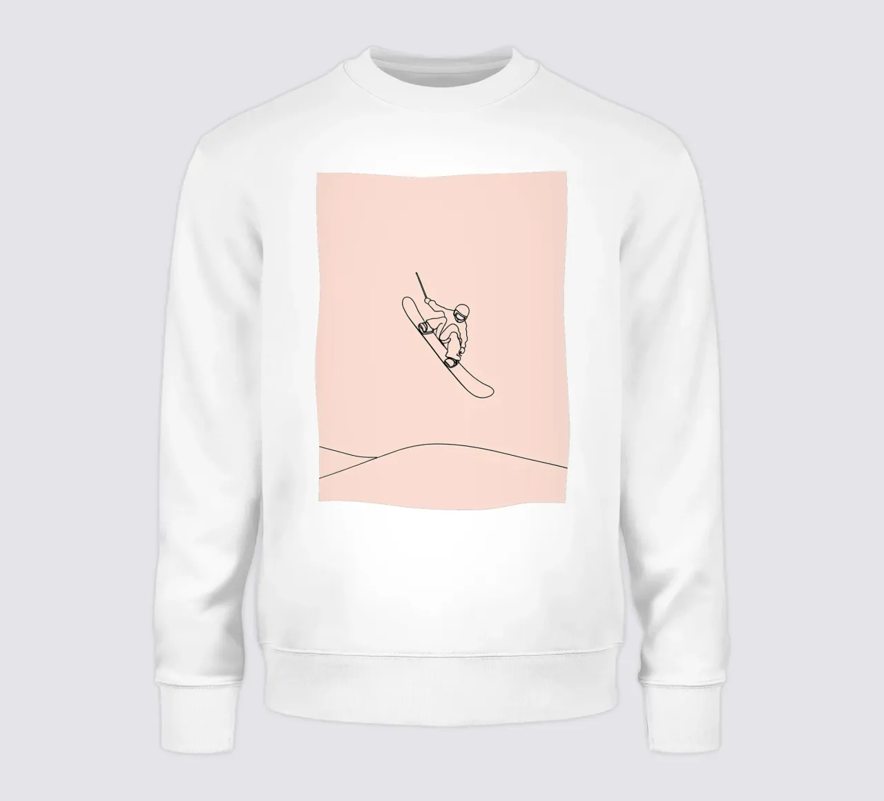 Line art minimalista di uno snowboarder felpa da Viv Line Art