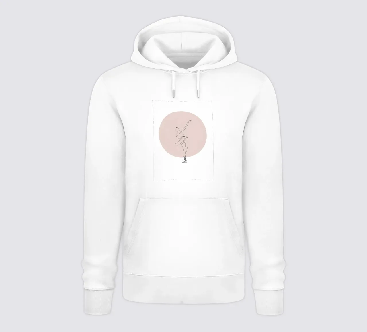 Line art minimalista di una pattinatrice su ghiaccio felpa con cappuccio da Viv Line Art