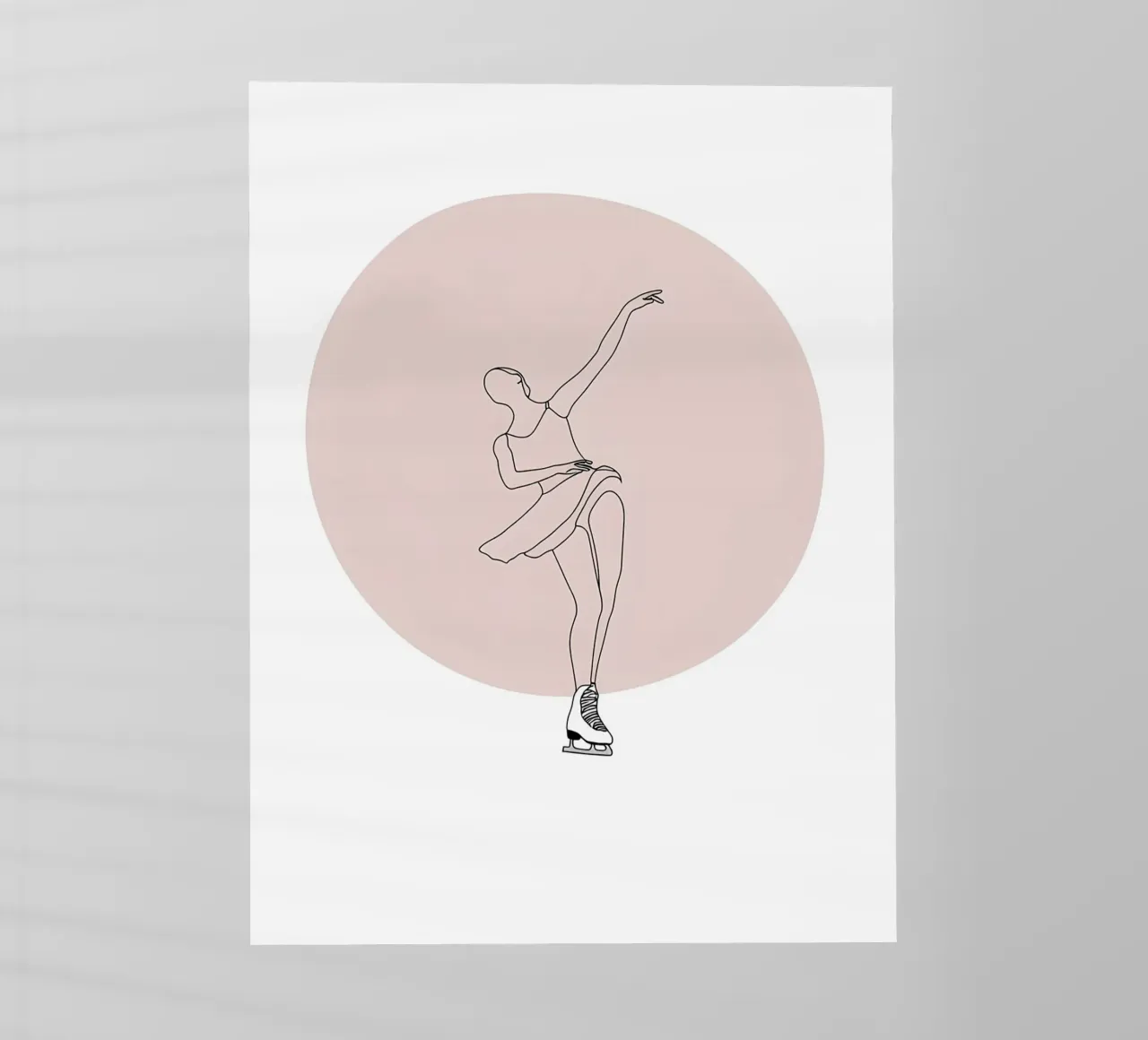 Line art minimalista di una pattinatrice su ghiaccio pellicola backlit da Viv Line Art