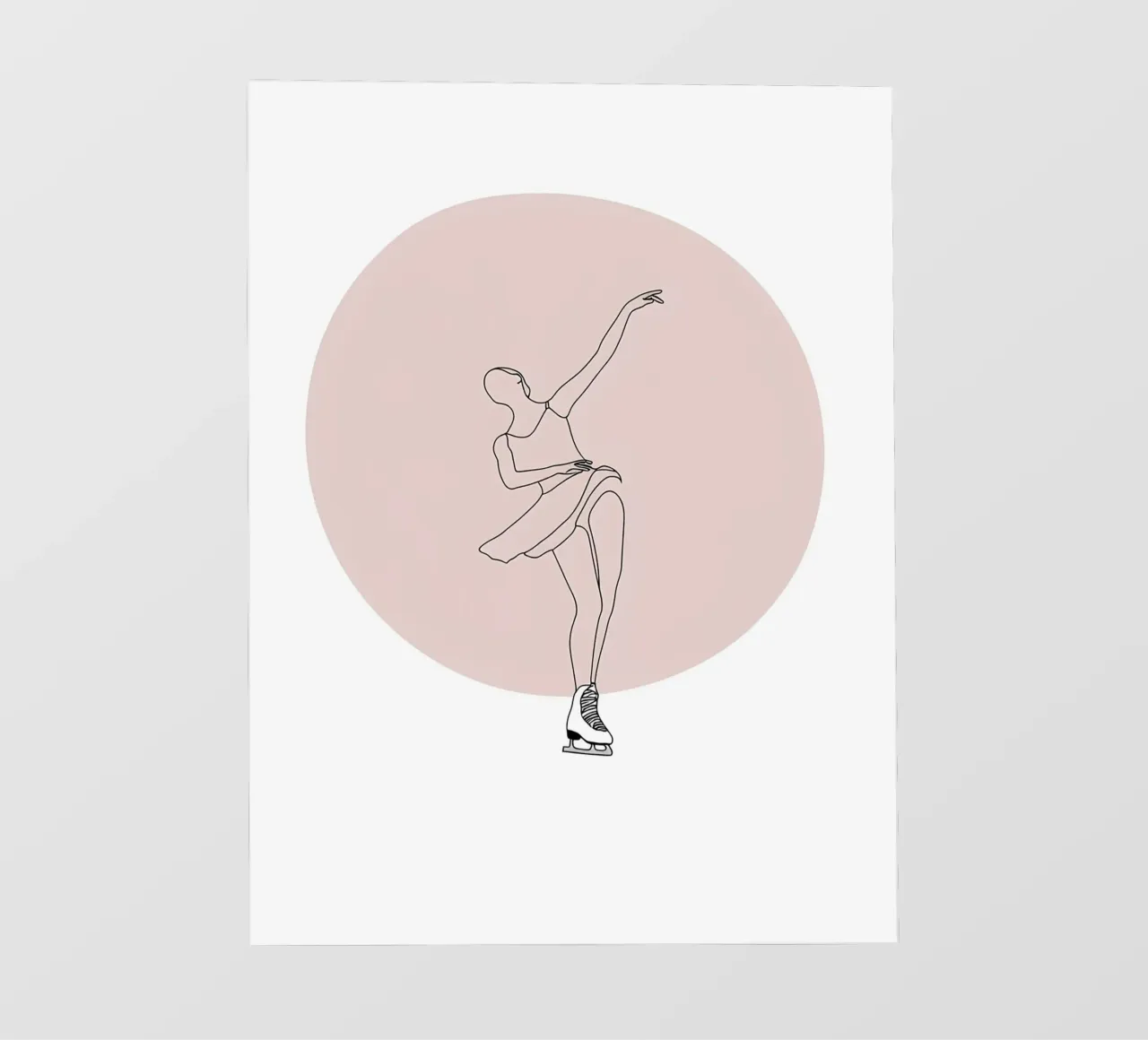 Line art minimalista di una pattinatrice su ghiaccio telo in pvc da Viv Line Art