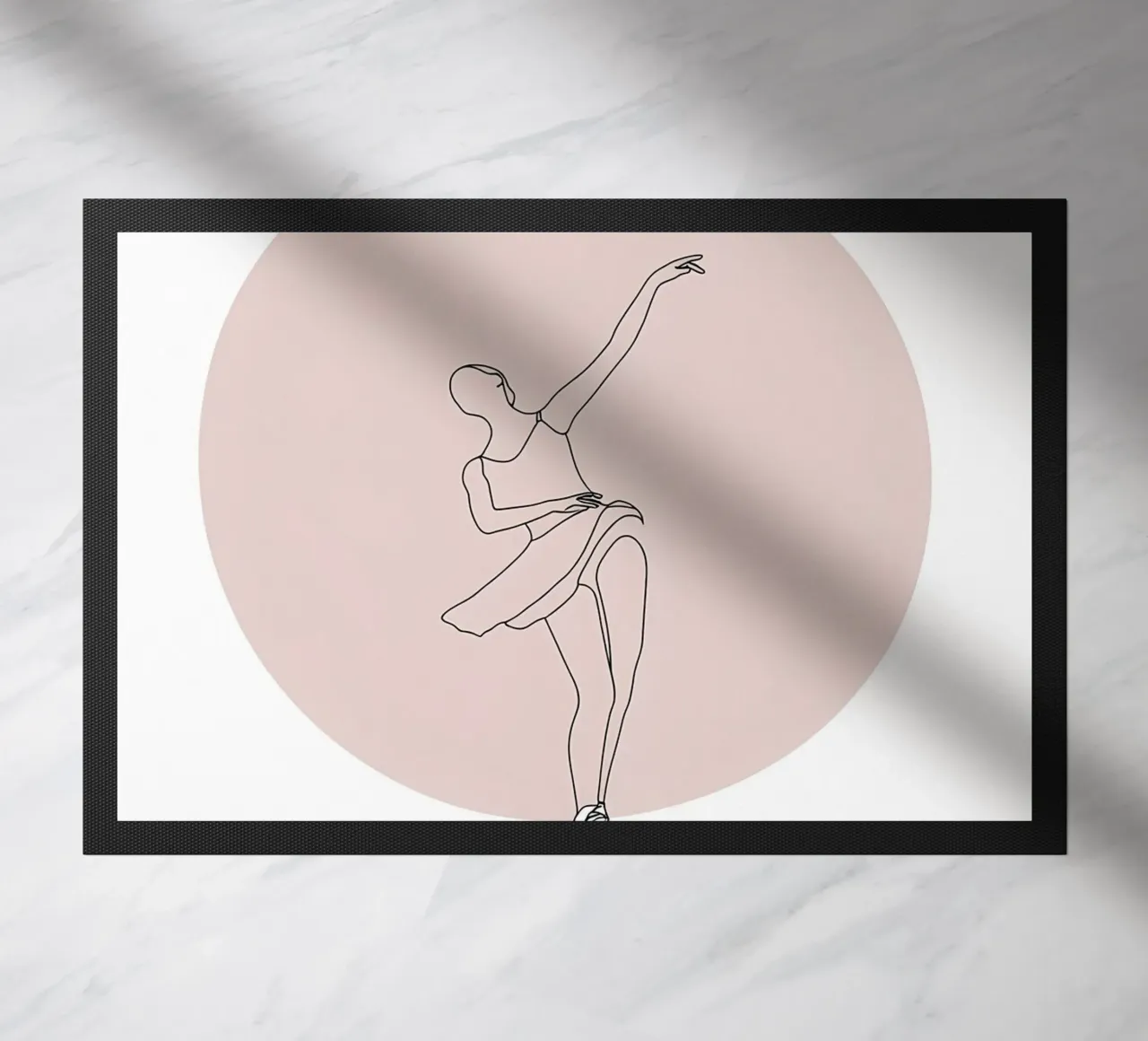 Line art minimalista di una pattinatrice su ghiaccio zerbino da Viv Line Art