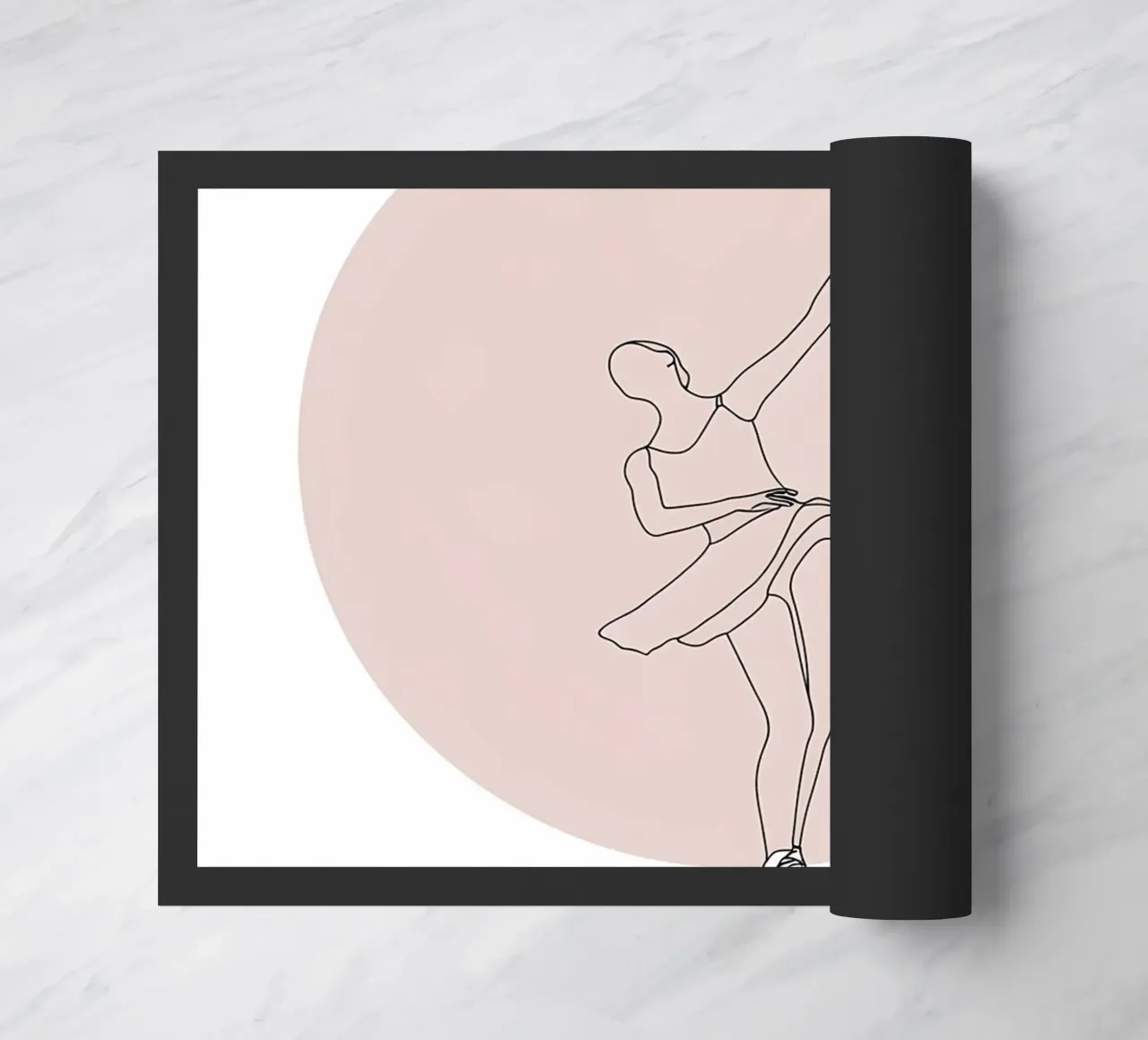 Line art minimalista di una pattinatrice su ghiaccio zerbino da Viv Line Art