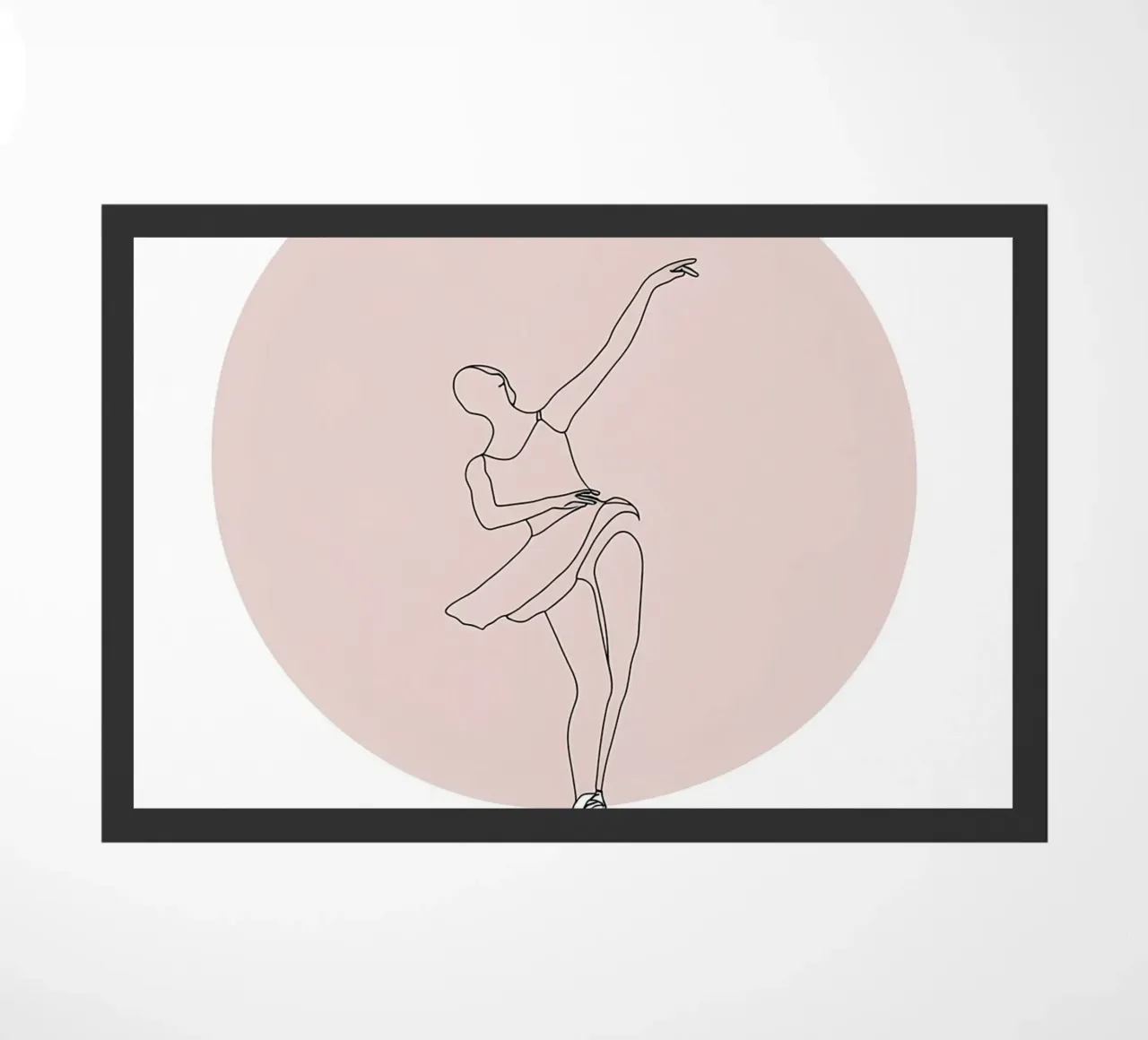 Line art minimalista di una pattinatrice su ghiaccio zerbino da Viv Line Art