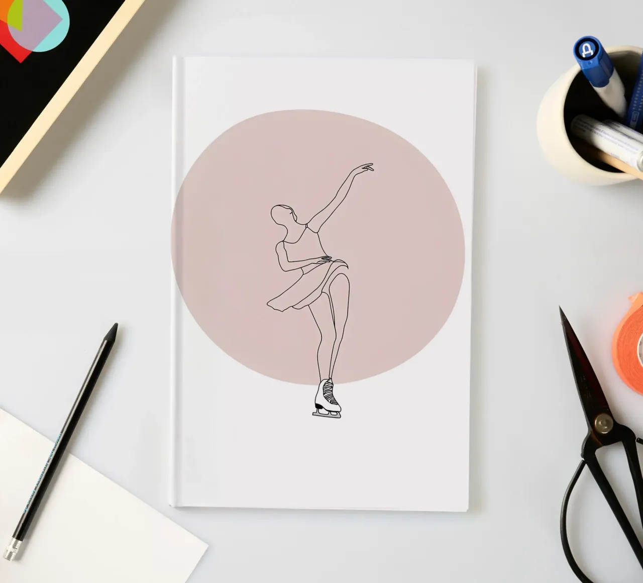 Ice Skater Minimalist Line Art carnet de notes de Viv Line Art