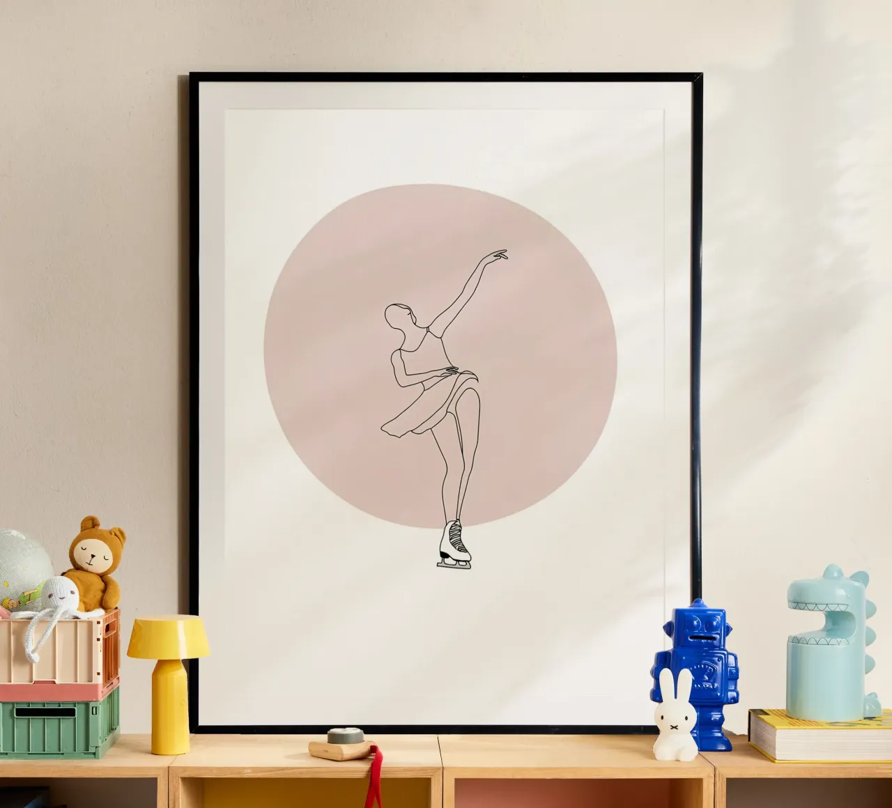 Ice Skater Minimalist Line Art Poster von Viv Line Art