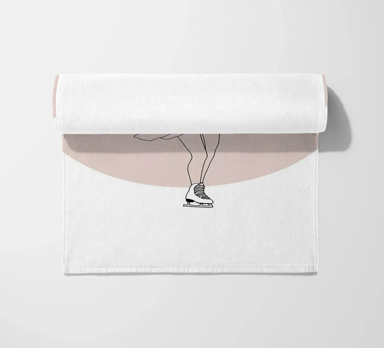 Line art minimalista di una pattinatrice su ghiaccio telo mare da Viv Line Art