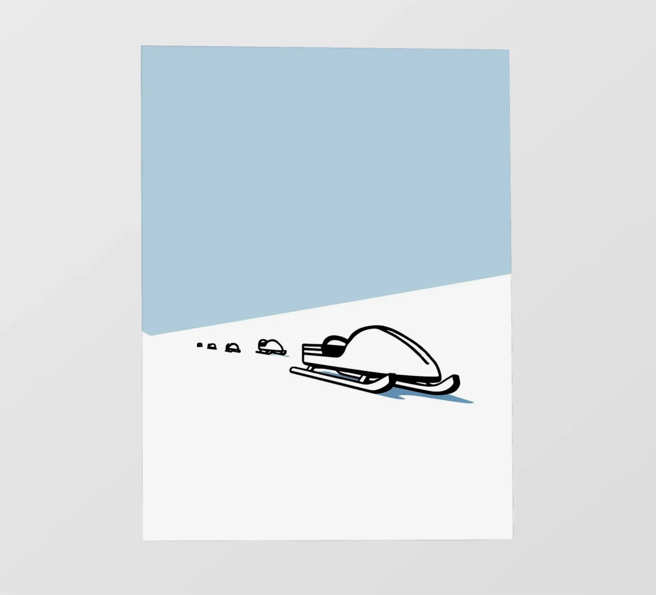 Slitta da neve Line Art minimalista telo in pvc da Viv Line Art