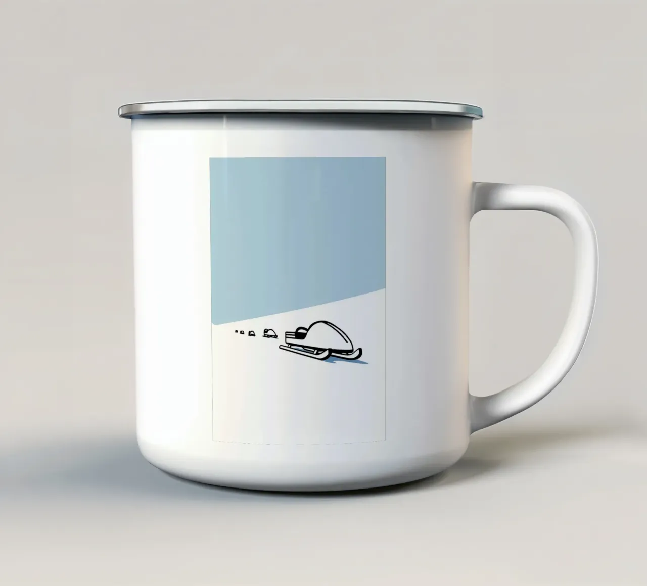 Slitta da neve Line Art minimalista tazza in smalto da Viv Line Art