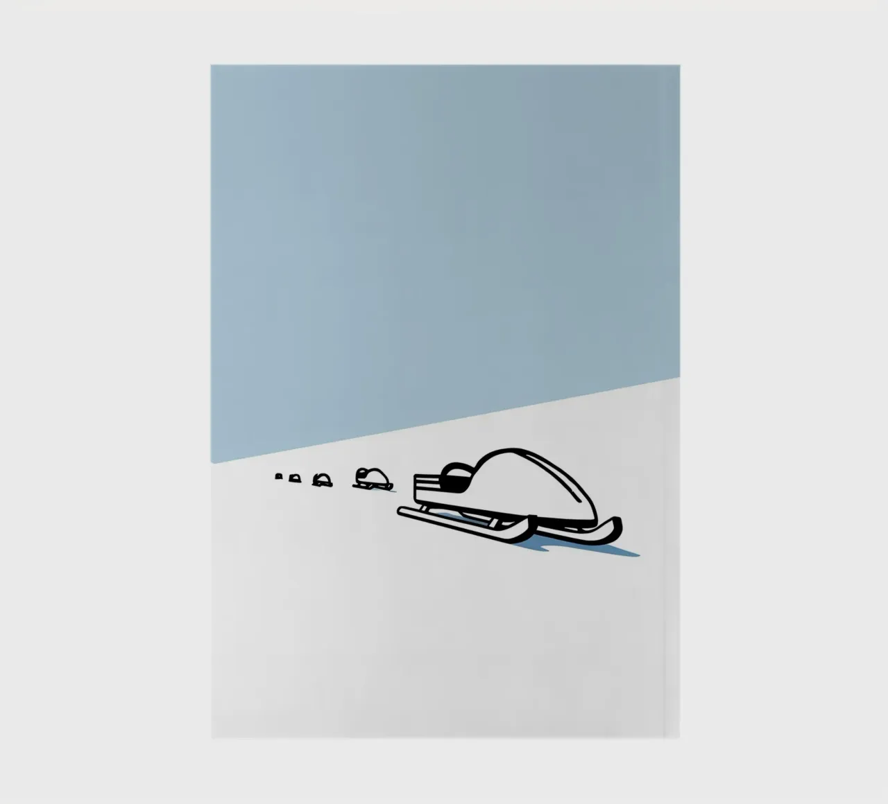 Snow Sledge Minimalist Line Art notebook by Viv Line Art