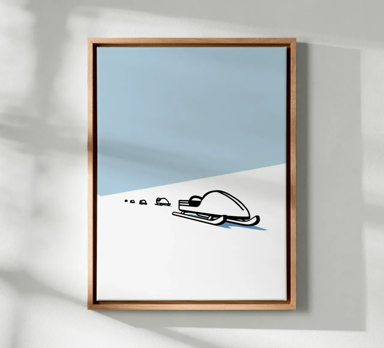 Snow Sledge Minimalist Line Art canvas by Viv Line Art