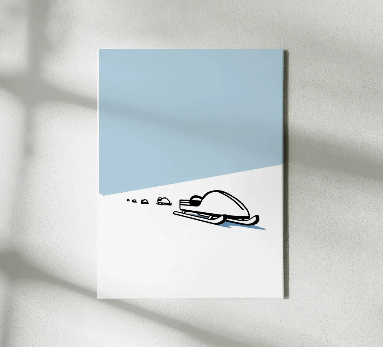 Snow Sledge Minimalist Line Art canvas by Viv Line Art