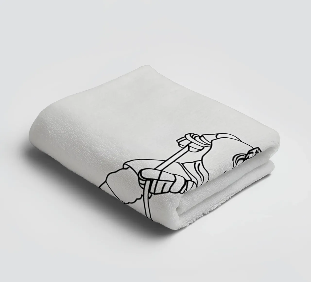 Hockey Player Minimalist Line Art towel by Viv Line Art