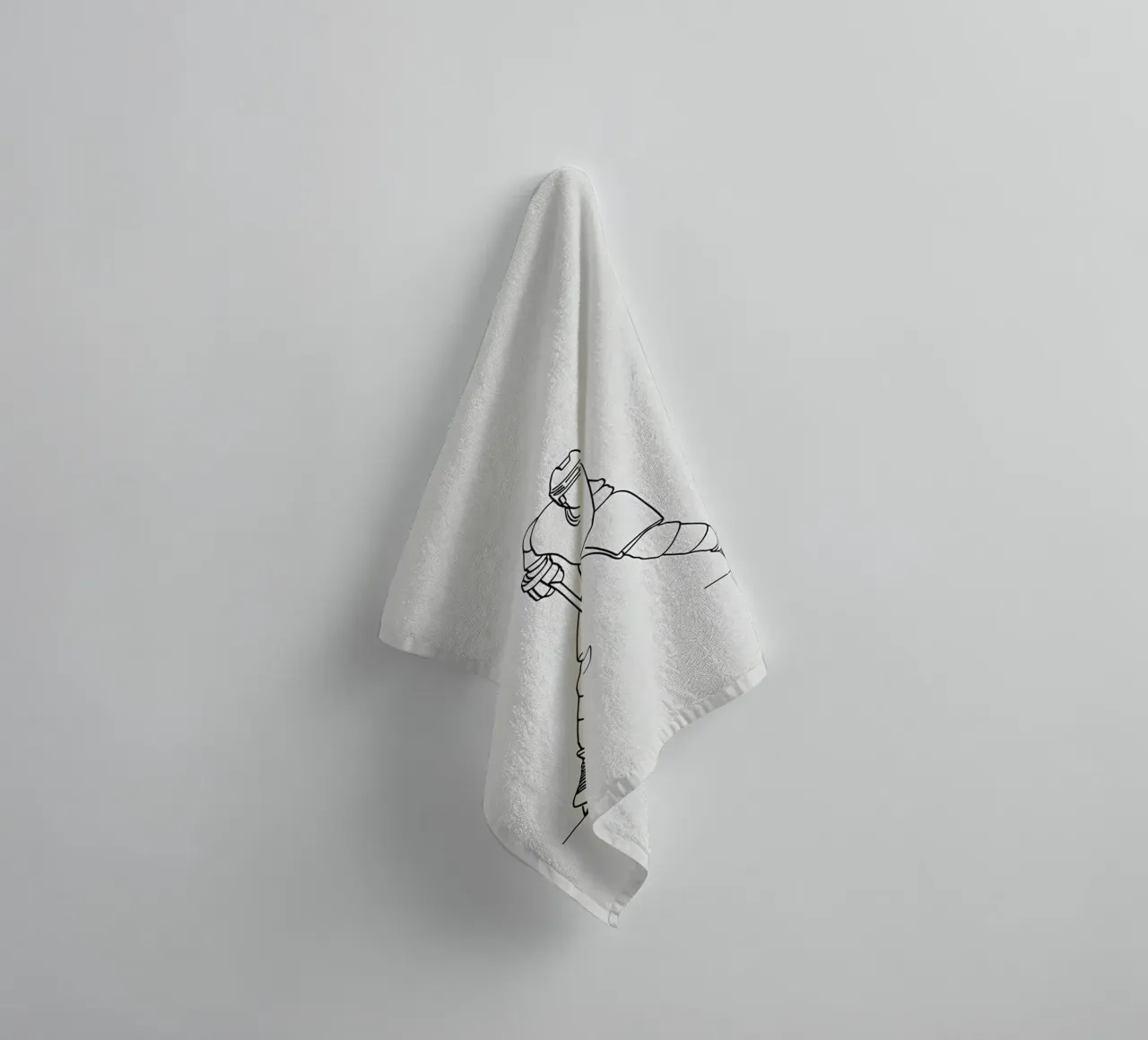 Hockey Player Minimalist Line Art towel by Viv Line Art